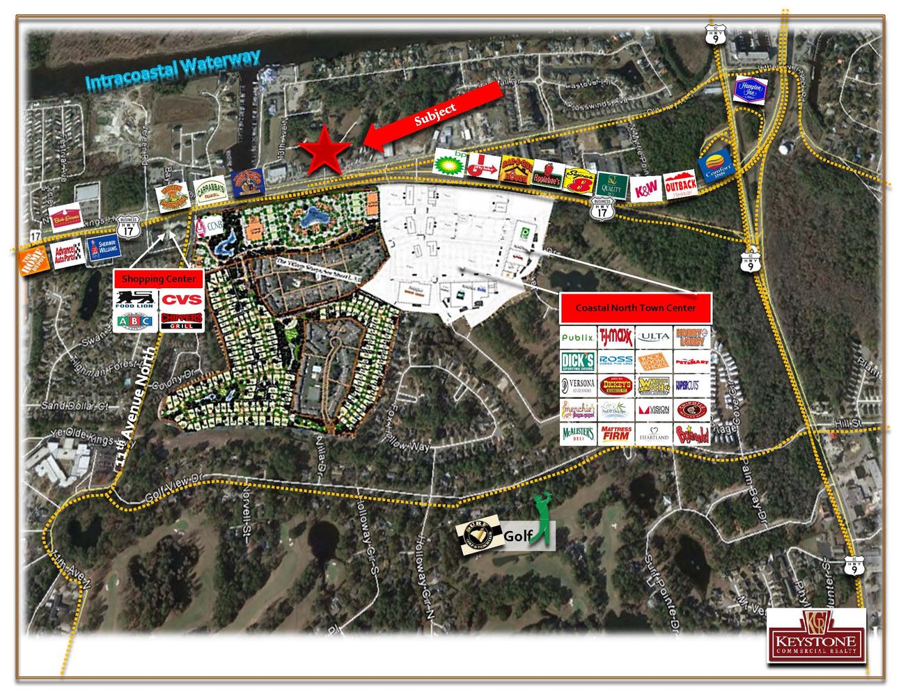 Bellamy Assemblage-6 Acres-Commercial Strip Center-For Sale : 1500 Highway 17 N, North Myrtle Beach, SC 29582